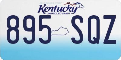 KY license plate 895SQZ