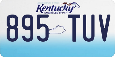 KY license plate 895TUV