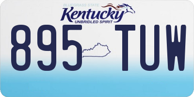 KY license plate 895TUW