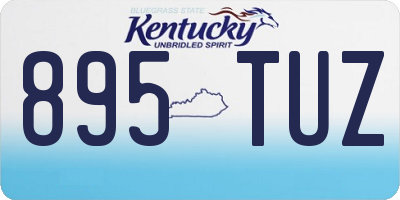 KY license plate 895TUZ