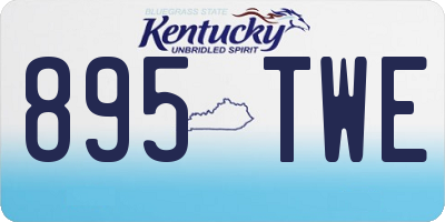 KY license plate 895TWE
