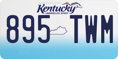 KY license plate 895TWM