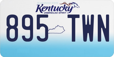 KY license plate 895TWN