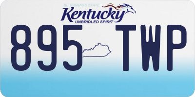 KY license plate 895TWP
