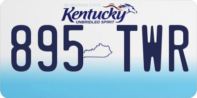 KY license plate 895TWR