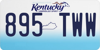 KY license plate 895TWW