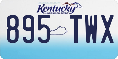 KY license plate 895TWX