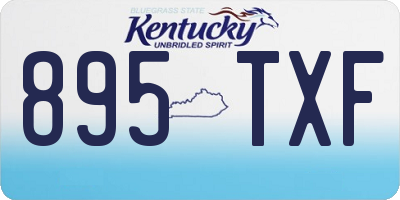 KY license plate 895TXF