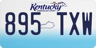 KY license plate 895TXW