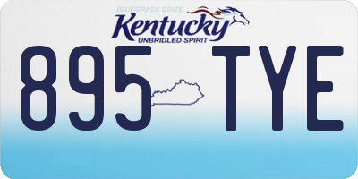 KY license plate 895TYE