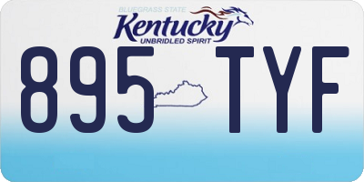 KY license plate 895TYF