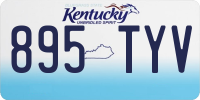 KY license plate 895TYV