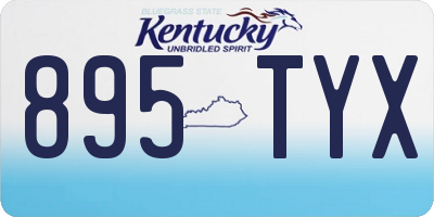 KY license plate 895TYX
