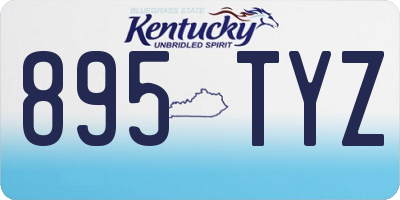 KY license plate 895TYZ