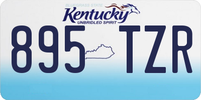 KY license plate 895TZR