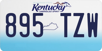 KY license plate 895TZW