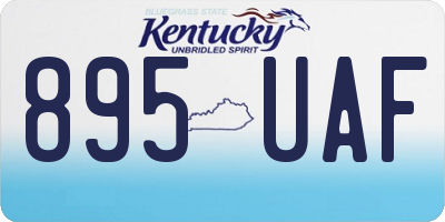 KY license plate 895UAF