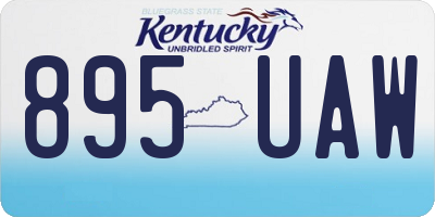 KY license plate 895UAW