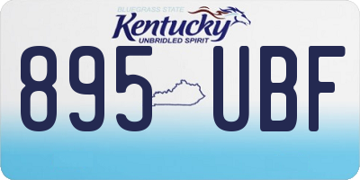 KY license plate 895UBF