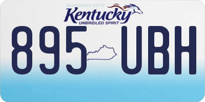KY license plate 895UBH