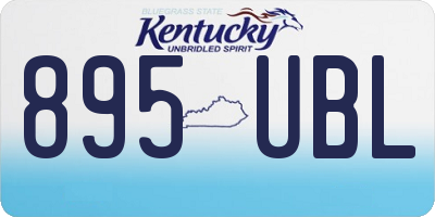 KY license plate 895UBL