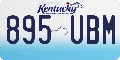 KY license plate 895UBM