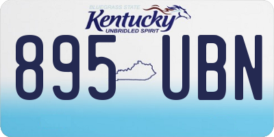 KY license plate 895UBN