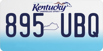 KY license plate 895UBQ