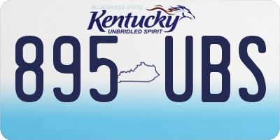KY license plate 895UBS