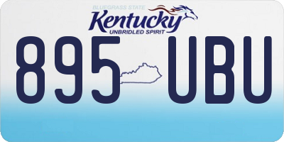 KY license plate 895UBU
