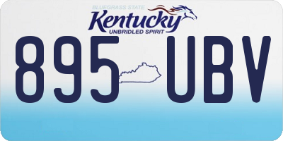 KY license plate 895UBV