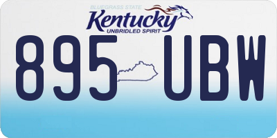 KY license plate 895UBW