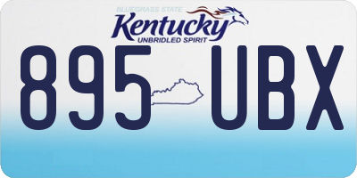 KY license plate 895UBX