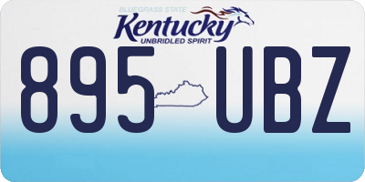 KY license plate 895UBZ
