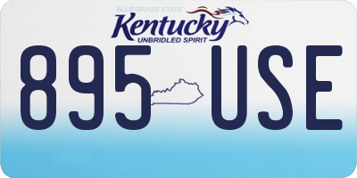 KY license plate 895USE