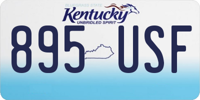 KY license plate 895USF