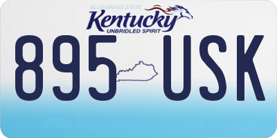 KY license plate 895USK