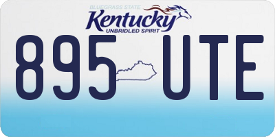 KY license plate 895UTE