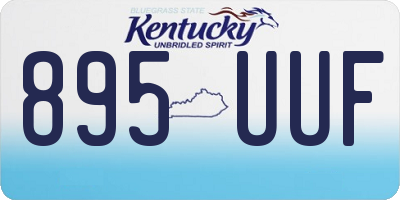 KY license plate 895UUF