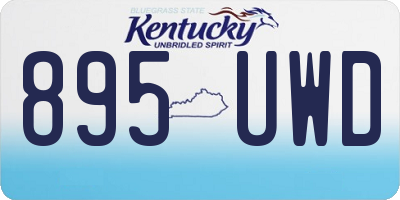 KY license plate 895UWD