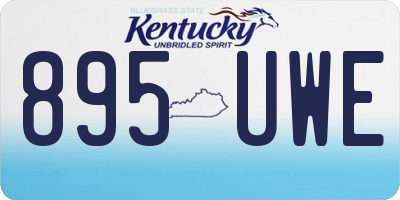 KY license plate 895UWE