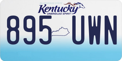 KY license plate 895UWN