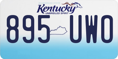 KY license plate 895UWO