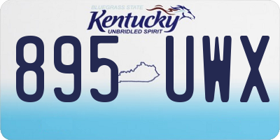 KY license plate 895UWX