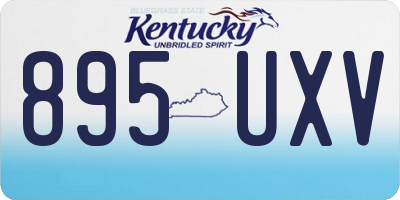 KY license plate 895UXV