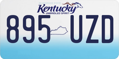 KY license plate 895UZD