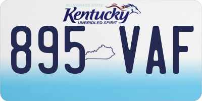 KY license plate 895VAF