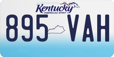 KY license plate 895VAH