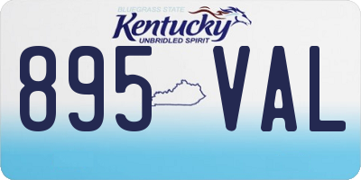 KY license plate 895VAL