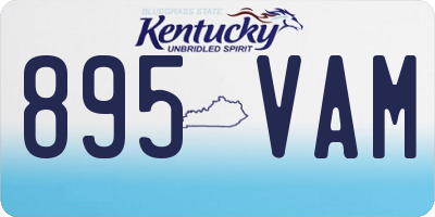 KY license plate 895VAM